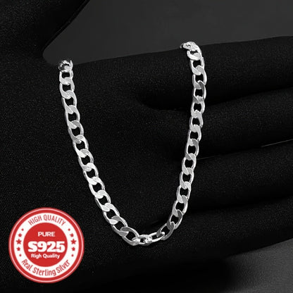 Collier chaîne cubaine pour homme en argent sterling 925 – 6 mm et 10 mm de large, 18 à 24 pouces, chaîne à maillons épais faite à la main, bijou durable pour le quotidien et les occasions spéciales