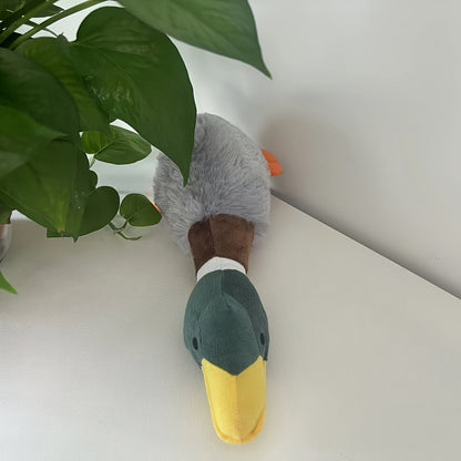 Jouet pour chien en peluche pouet-pouet Oie en velours – Jouet sonore pour animal de compagnie en velours PV doux, design d'oie mignon, jouet interactif à mâcher et à câliner, peluche durable pour chiens de petite à moyenne taille