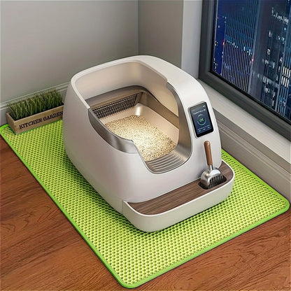 Tapis de litière pour chat extra large double couche 61x89 cm - Tapis attrape-litière antidérapant, lavable, étanche et anti-éclaboussures en EVA, résistant aux odeurs et facile à nettoyer, design amélioré 2026, rose