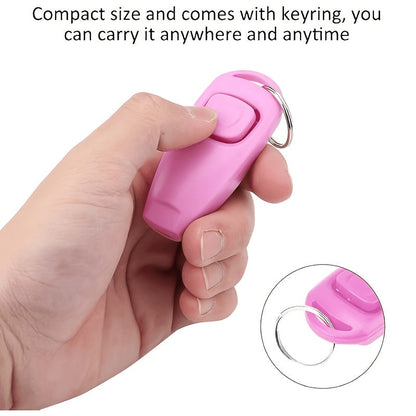 Lot de 2 clickers de dressage pour chien - Clicker professionnel pour le dressage des chiens, chiots et chats, outil de renforcement positif pour l'obéissance avec dragonne, rose et rouge