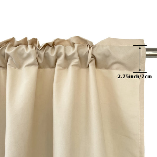 Rod Pocket Light Filtering Curtains 4 Panels – Solid Color Drapes for Living Room Bedroom Office, Easy Install, 10 Colors & 8 Sizes, Yarn-Dyed Fade Resistant Fabric, Home Window Treatment Set