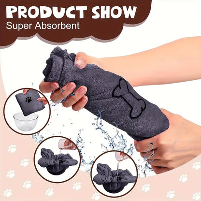 Grande serviette de bain pour chiens et  chats, serviette en microfibre super absorbante et à séchage rapide, 100 x 60 cm, couverture de séchage douce pour le bain, le toilettage et la plage – Cadeau pour animaux de compagnie