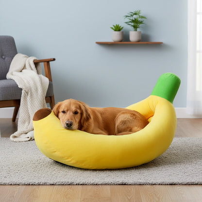 Panier pour animaux en forme de banane, chaud et douillet, lavable, pour chats et chiens. Forme de banane mignonne, amovible, lavable en machine. Tailles M, L, XL, 2XL pour petits et moyens animaux.