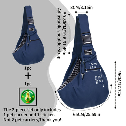 Sac de transport bandoulière et sac à dos pour petits et moyens chiens et chats - Transporteur pliable pour voyages en extérieur, respirant, sangle réglable, jusqu'à 7,5 kg, 12 couleurs, ensemble d'autocollants en bonus en option