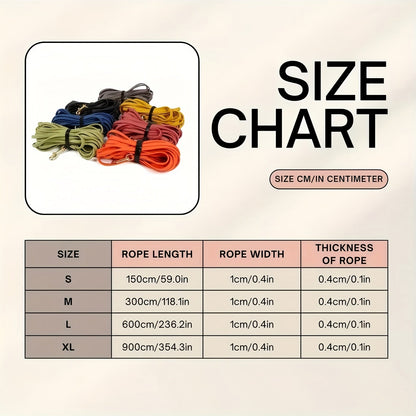 Laisse de dressage longue pour chien - Nylon enduit de PVC imperméable, résistance à la traction de 272 kg (600 lb), longe pour le rappel en extérieur, disponible en 1,5 m, 3 m, 6 m et 9 m (5, 10, 20 et 30 pieds), facile à nettoyer