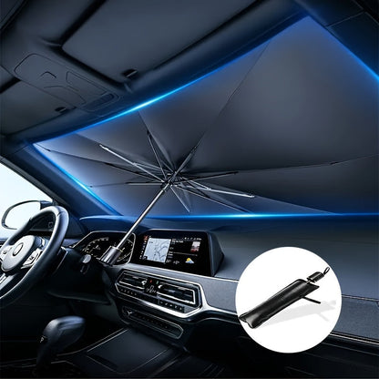 Pare-soleil de pare-brise de  voiture pliable - Protection UV et isolation thermique pour fenêtre avant, accessoire de refroidissement estival portable, garde l'intérieur au frais, design facile à plier et à ranger