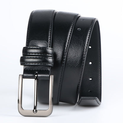Lot de 2 ceintures pour homme en cuir véritable avec boucle automatique à cliquet – Taille ajustable 32"-44", noir et marron, ceinture habillée pour homme, style professionnel et décontracté