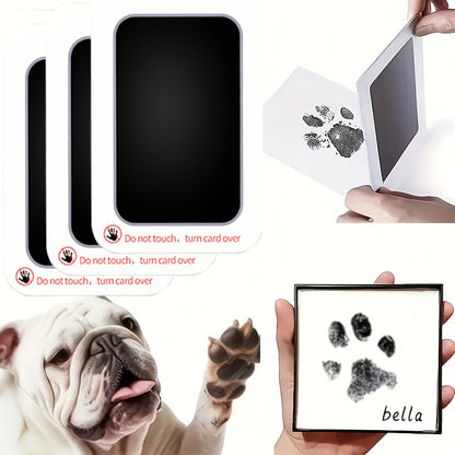 Kit de tampon encreur pour empreintes de pattes d'animaux, 8 pièces (4 boîtes) – Encre noire à séchage rapide pour souvenirs d'empreintes de chats et chiens, loisir créatif commémoratif facile à nettoyer, cadeau de Noël pour propriétaires d'animaux