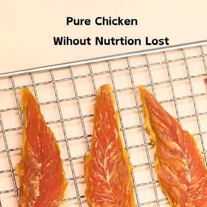 Friandises pour chiens au poulet séché - Vrai poulet séché pour chiens, riche en protéines et facile à digérer, collation saine et durable pour l'éducation des chiots et chiens adultes de toutes tailles.