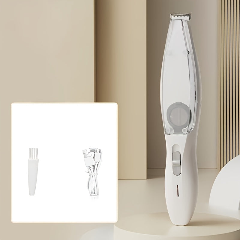 Wireless Pet Paw Trimmer with Vacuum Hair Collection - Strong Suction Auto-Collect Fur, USB Rechargeable Low Noise Paw Hair Clipper for Small & Large Dogs and Cats, No-Mess Grooming at Home