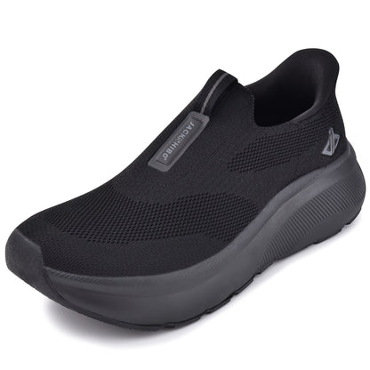 Baskets sans lacets pour hommes – Bout large, semelle zéro drop, chaussures de marche en maille coussinée pour un usage décontracté et quotidien – Semelle en caoutchouc, modèle à enfiler (US 8–13,5)