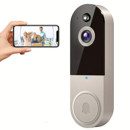 Sonnette vidéo intelligente sans fil 2K – Sonnette Wi-Fi avec vision nocturne, capture d'écran par IA, interphone bidirectionnel, batterie rechargeable et stockage local, caméra de sécurité pour porte d'entrée
