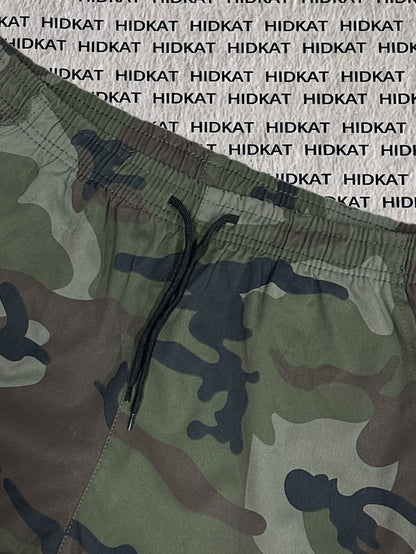 Pantalon cargo camouflage pour femme – Pantalon long décontracté pour la randonnée et le plein air, léger et respirant, multipoches, taille élastique, XS-XXL, camouflage