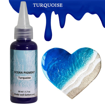 Kit de peinture pour résine effet vague océan, 3 couleurs : blanc, bleu océan et bleu profond, pigment à base d'huile haute concentration, teinture résistante à la décoloration pour créations artistiques en résine époxy, 50 ml chacune