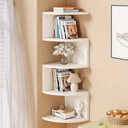 Étagère d'angle murale à 5 niveaux – Bibliothèque flottante et étagère de rangement pour salon, chambre et cuisine, séparateur d'angle gain de place, 5 styles disponibles