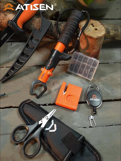 Ensemble de couteaux de pêche 7/23/104/107 pièces – Couteaux à fileter, à désosser et à vider en acier inoxydable avec coupe-fil, kit d'outils de découpe et de sculpture pour le camping, cadeau idéal pour les pêcheurs