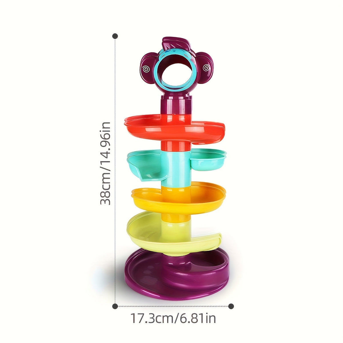 Tour de circuit à billes en spirale colorée, jouet à empiler pour l'éveil des tout-petits, reconnaissance des couleurs, motricité fine, jeu sensoriel, activité d'intérieur, cadeau d'anniversaire ou de Noël pour filles et garçons