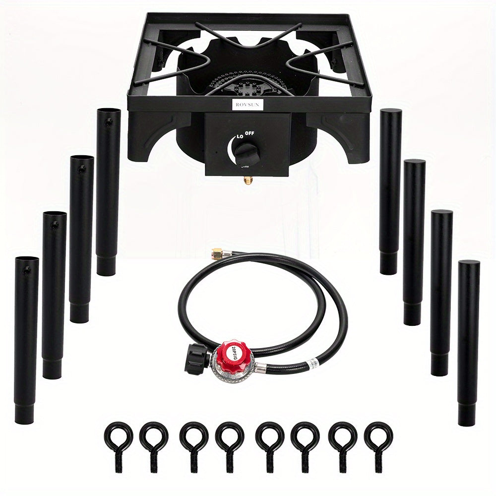 Réchaud à propane haute pression 100 000 - 225 000 BTU - Réchaud de camping extérieur robuste en fonte avec pieds détachables, régulateur certifié CSA, 1 ou 3 brûleurs pour le camping, les fêtes d'avant-match et le brassage