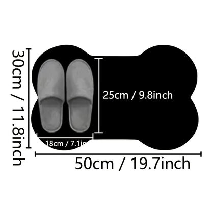 Tapis de nourrissage antidérapant et absorbant pour chiens et chats - Set de table imperméable de forme irrégulière, tapis de sol souple et lavable pouvant servir de couchage