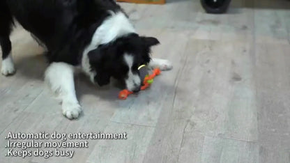 Jouet balle roulante automatique pour chien avec corde, activé par le mouvement, enregistrement vocal, rechargeable par USB, jouet interactif stimulant pour petits et moyens chiens, anti-ennui, gris et blanc