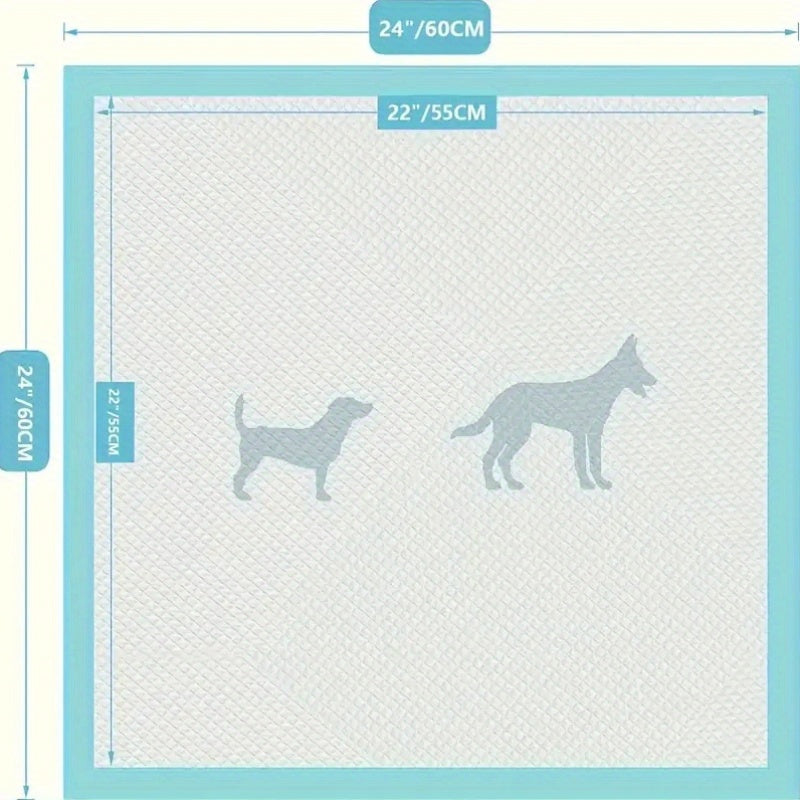 Alèses de dressage pour chiens extra larges jetables 60x60 cm, anti-fuites, anti-odeurs, absorbantes, pour chiots, accessoires pour la propreté, paquet de 50, 100 ou 200