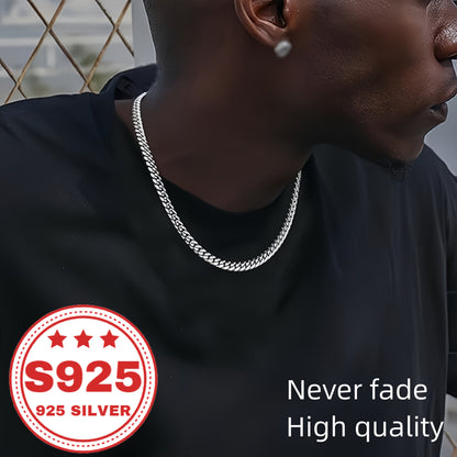 Collier chaîne gourmette cubaine en argent sterling 925 pour hommes et femmes - Chaîne Miami cubaine classique de 9 mm, bijoux hip-hop unisexes en argent et or, 18-24 pouces, cadeau tendance au quotidien