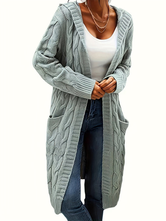 Gilet en maille sans col pour femme – Cardigan ouvert décontracté en polyester, style minimaliste uni pour l'automne et l'hiver, disponible en 19 couleurs