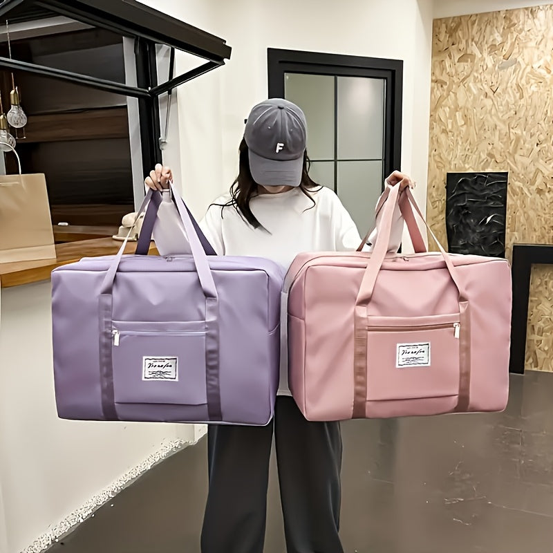 Grand sac fourre-tout de voyage de 67 litres (17,7 gallons) – Sac de sport portable, sac de week-end et de nuit pour femmes et hommes – Violet, rose surdimensionné et noir surdimensionné