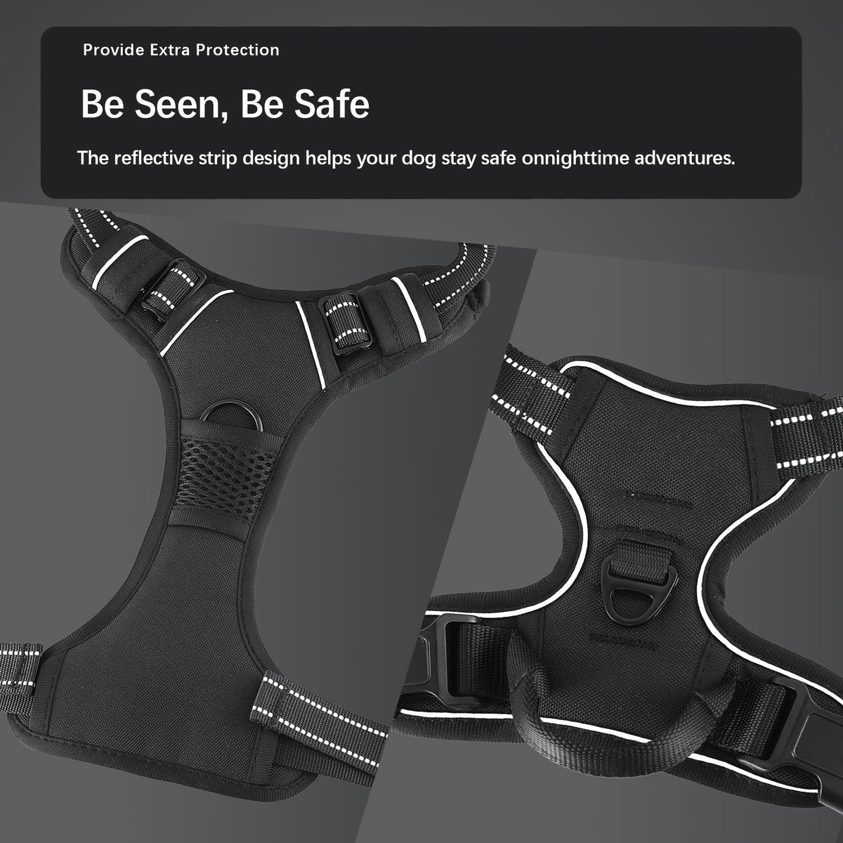 Ensemble harnais et laisse pour chien 4 pièces, gilet réfléchissant en Oxford anti-traction et anti-étranglement avec laisse, distributeur de sacs à déjections et poignée de contrôle facile, pour chiens moyens et grands, dressage et promenade en extérieur
