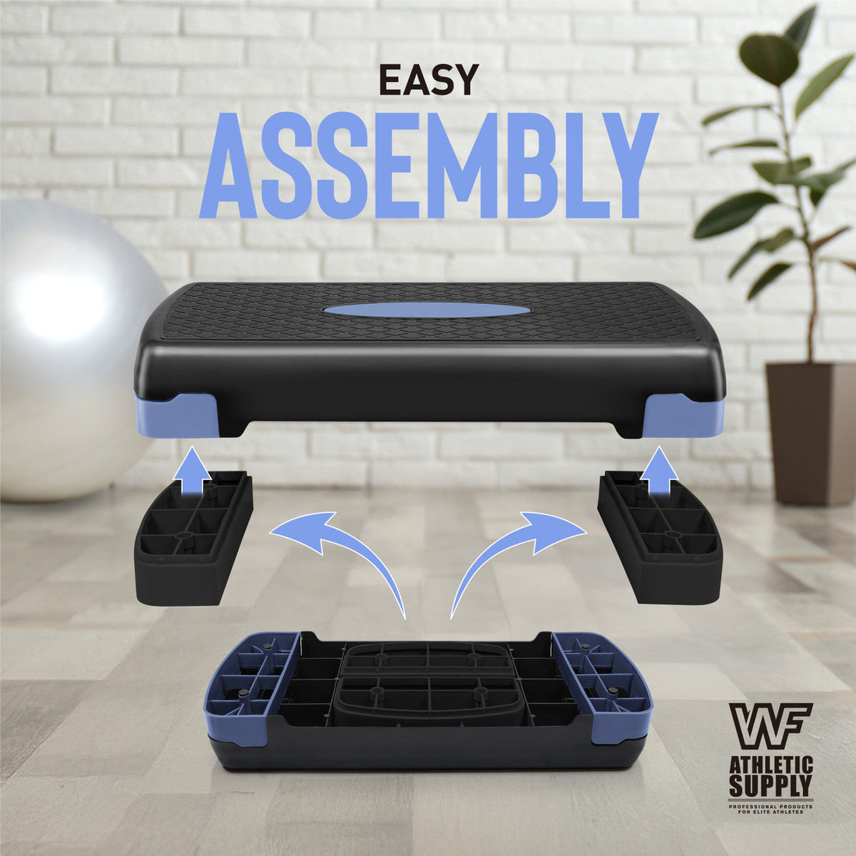 Set de step aérobic avec 2 haltères et ruban à mesurer – Plateforme de step ajustable en hauteur (10-15 cm), antidérapante, capacité de 250 kg, cadeau pour entraînement à domicile, bleu, vert, rose