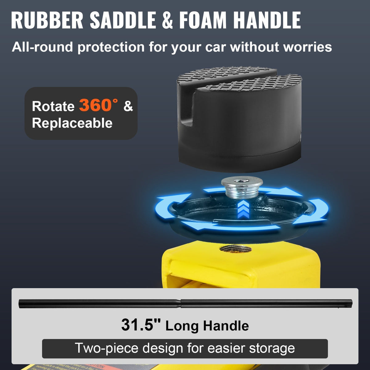 Cric rouleur extra-plat Happybuy 2,5 tonnes – Cric hydraulique sport compact en acier allié, pompe rapide à vérin unique, hauteur de levage de 85 à 380 mm pour voitures, SUV et camions – Noir