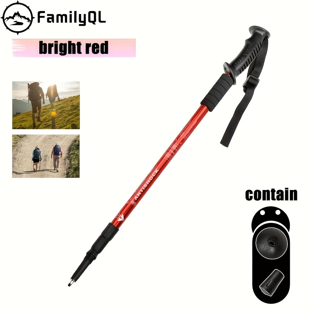 Bâton de randonnée pliable en alliage d'aluminium réglable avec verrouillage rapide pour hommes et femmes – Bâton de marche léger et rétractable pour la randonnée, le trekking et la marche sur sentier, accessoires d'extérieur
