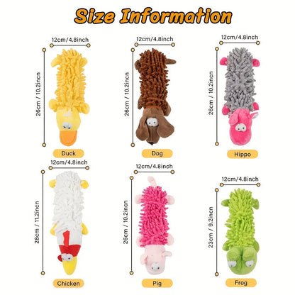 Lot de 6 jouets en peluche grinçants pour chien avec bruit de papier froissé – Jouets interactifs doux et résistants pour petits et moyens chiens, dressage de chiots, jeu en autonomie et complicité avec l'animal