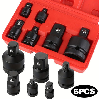 Jeu de 6 adaptateurs et réducteurs à choc 1/4" à 3/4" – Kit de conversion d'entraînement carré femelle-mâle pour clé pneumatique en acier chrome-molybdène avec verrouillage à bille et revêtement protecteur pour réparation automobile