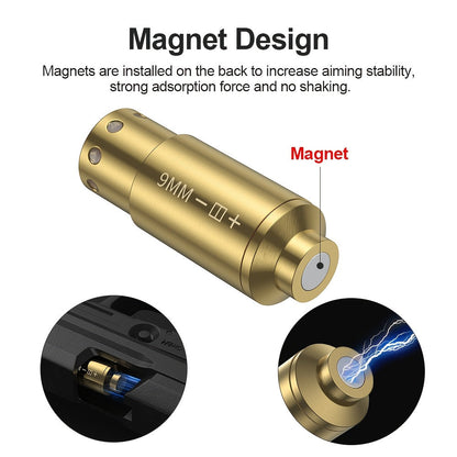 Kit de réglage laser multi-calibres pour 9mm, 45ACP, 223REM, 308WIN, 380ACP, 38SPL, 12GA – Appareil de réglage laser rouge haute précision pour fusils et pistolets, installation facile, inclut 2 jeux de piles