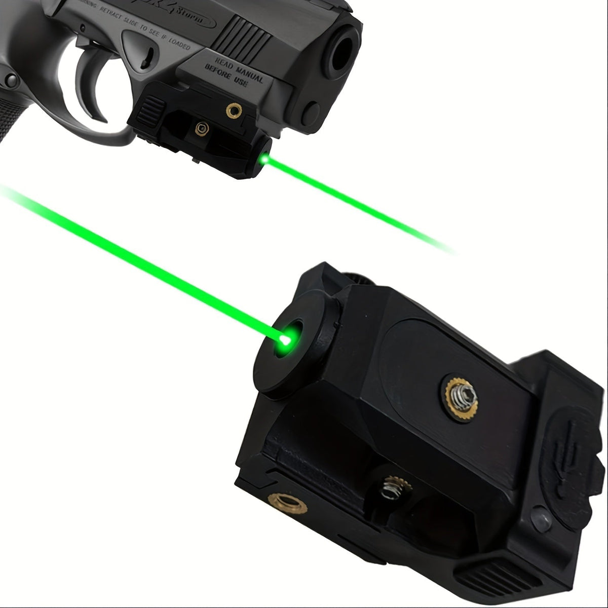 Viseur laser vert ultra-compact pour armes de poing et pistolets – Recharge USB magnétique, rail Picatinny 20 mm, interrupteur marche/arrêt ambidextre, nylon PA66, portée visible de 150 à 300 m – 7 variantes de couleurs et de charge