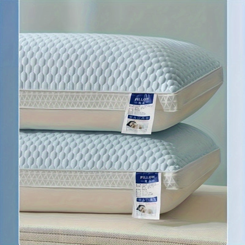 Lot de 2 oreillers rafraîchissants | Oreiller de sommeil doux de qualité hôtelière | Soutien cervical pour dormeurs sur le côté, le dos et le ventre | Oreiller confortable et respirant pour la maison, la chambre et le dortoir | Bleu, rose, gris, indigo