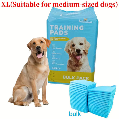 Alèses pour chiens XXXL, pack bonus 80+20 – 100 alèses jetables d'apprentissage, 6 couches, anti-odeurs et anti-fuites, pour chiens de petite et grande taille et chiens âgés, deux dimensions au choix : 58x58 cm ou 74x89 cm.