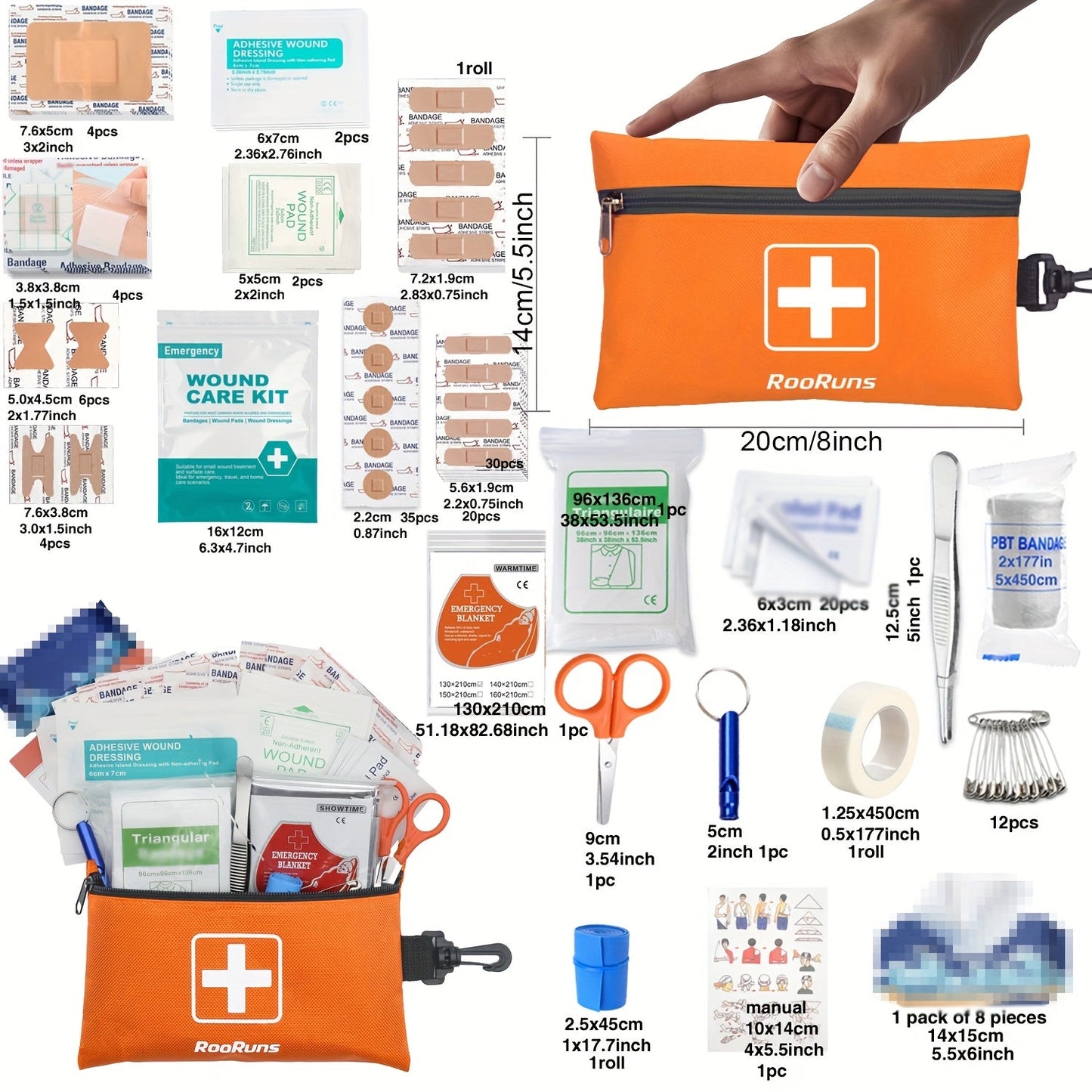 Tactical IFAK First Aid Kit with Tourniquet, Scissors & Whistle – Portable Trauma Bag for Hiking, Camping, Hunting, Car & Outdoor Emergencies, Multiple Sizes & Colors Available