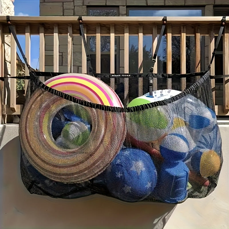 Grand sac de rangement pour piscine en filet avec cordon de serrage, 152 cm – Organisateur en filet robuste pour flotteurs gonflables, bouées, jouets de plage et accessoires de piscine, sac de transport imperméable et respirant