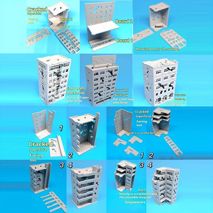 1:300 Scale War Damage House Building Scene Model Set - Plastic Battle Damage Urban Street Layout for N HO Train Diorama, Wargaming & Architectural Model | Miniature Scene Display