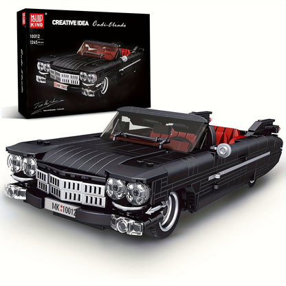 Kit de construction de voiture de sport noire Mould King 10012, 1245 pièces, ensemble de construction de modèle de supercar MOC - Modèle d'exposition version statique, cadeau créatif pour adultes et collectionneurs 14 ans et plus