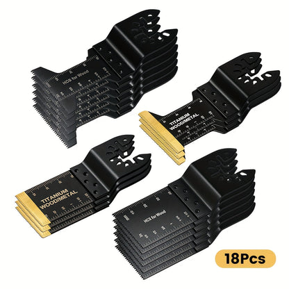 Lot de lames de scie oscillantes en titane à dégagement rapide pour outil multifonction – 18/28/36/50 pièces, coupe le métal, le bois et le plastique, compatible avec Dewalt, Makita, Bosch et plus encore