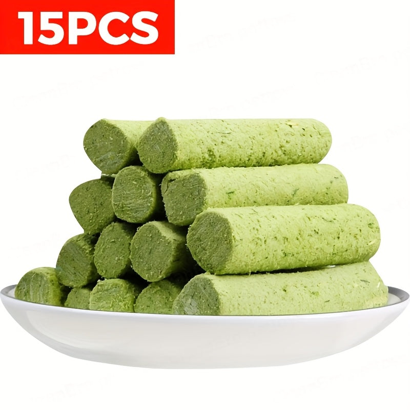 Bâtonnets à mâcher d'herbe à chat lyophilisée – Jouet à mâcher comestible pour le nettoyage des dents et l'élimination des boules de poils, friandises naturelles à l'herbe à chat, 15 ou 30 pièces