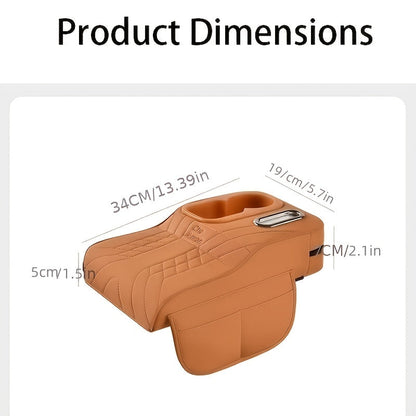 Rehausseur d'accoudoir de console centrale de voiture avec boîte à mouchoirs et porte-gobelet, organisateur de rangement, noir, beige, orange, rouge, marron, pour la plupart des voitures et SUV