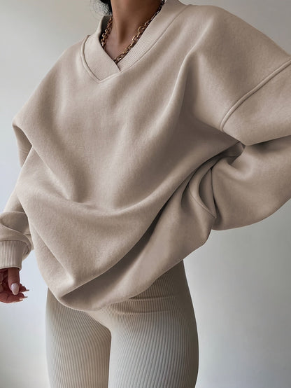 Sweat-shirt oversize à coupe ample pour femme – Pull à col large et épaules tombantes pour l'automne et l'hiver, haut décontracté et confortable