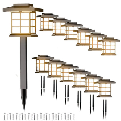 Lot de 6/12/24 lampes solaires d'extérieur pour jardin, étanches IP44 | Éclairage paysager LED blanc chaud/multicolore pour allée, cour, terrasse et décoration de fête – Marche/arrêt automatique