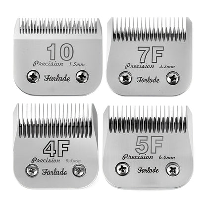 4-Pack A5 Dog Grooming Clipper Blades Set - Detachable Stainless Steel Blades #10 #7F #5F #4F Compatible with Andis Oster Heiniger & All A5 Series Clippers, Professional Pet Grooming Replacement Blades