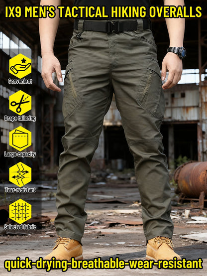 Pantalon cargo tactique IX9 pour homme coupe ajustée – Respirant, séchage rapide, résistant aux déchirures, multi-poches, coupe 3D, pantalon de travail extérieur pour randonnée, camping, escalade, pêche S-XXXL