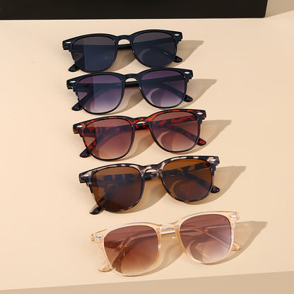 Lot de 5 paires de lunettes de soleil rondes polarisées – Protection UV unisexe, verres en polycarbonate, monture légère, lunettes rétro circulaires pour hommes et femmes, ensemble de lunettes de mode en gros
